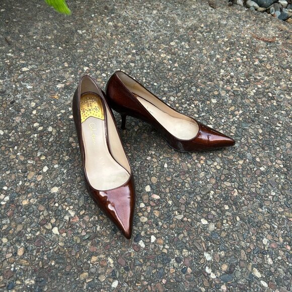 Cole Haan Fiona Low Air Dark Amber Patent Leather High Heel Pumps Size 10AA - Picture 10 of 11